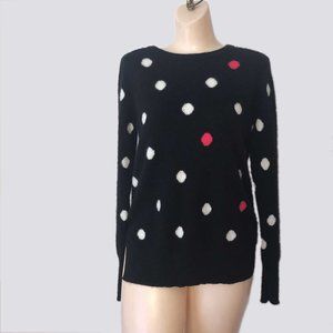 Halogen polka dot cashmere sweater size M